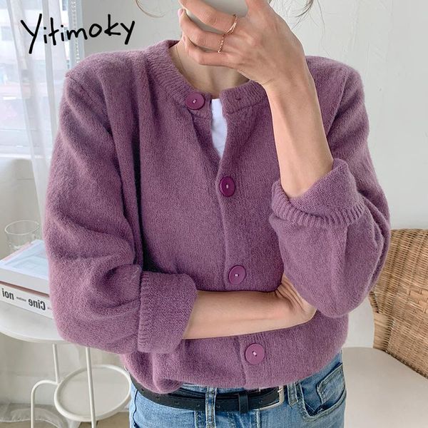 women's knits & tees yitimoky knitted sweater women purple cardigan fall 2021 loose coats casual long sleeve jackets o-neck outwear bro, White
women's knits & tees yitimoky knitted sweater women purple cardigan fall 2021 loose coats casual long sleeve jackets o-neck outwear bro, White