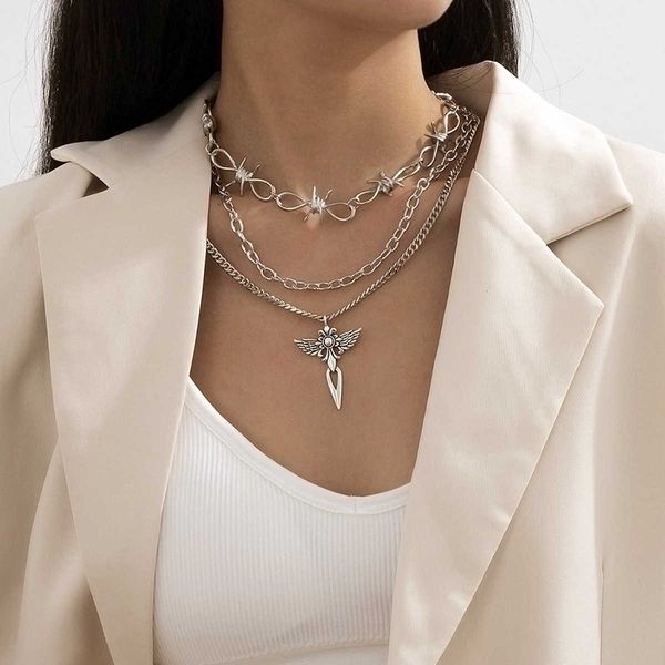 jewelry punk hip hop eight character knot chain women's simple atmosphere cross necklace, Silver
jewelry punk hip hop eight character knot chain women's simple atmosphere cross necklace, Silver