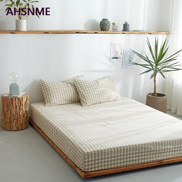 ahsnme gradient beige plaid 100% cotton sheets super soft parure de lit cool summer simple water fitted sheet 150/200/180/200cm
ahsnme gradient beige plaid 100% cotton sheets super soft parure de lit cool summer simple water fitted sheet 150/200/180/200cm