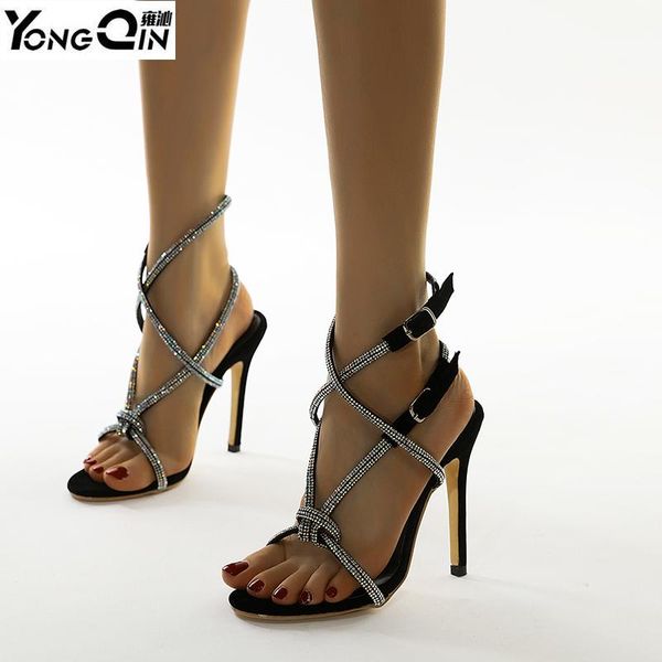 new rhinestone comfortable 12cm high heel sandals thin heels women shoes size 35-42, Black
new rhinestone comfortable 12cm high heel sandals thin heels women shoes size 35-42, Black