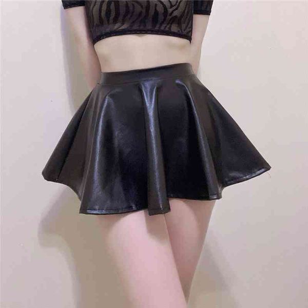 streetwear rave dance bottoms women pu leather skirts a-line circle elastic lared pleated high waist latex short skirt, Black
streetwear rave dance bottoms women pu leather skirts a-line circle elastic lared pleated high waist latex short skirt, Black