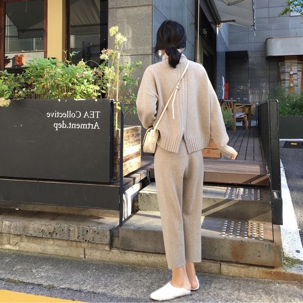 autumn spring cbafu knitted tracksuit turtleneck sweatshirts women clothing 2 piece set knit pant female pants suit 95wt, Gray
autumn spring cbafu knitted tracksuit turtleneck sweatshirts women clothing 2 piece set knit pant female pants suit 95wt, Gray