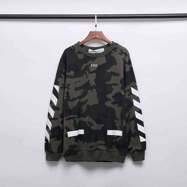arrow off camouflage ow white terry fashion men's and women's round neck sweater, Black
arrow off camouflage ow white terry fashion men's and women's round neck sweater, Black