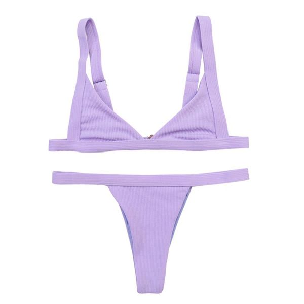 women's swimwear pink purple bikini women ribbed swimsuit 2021 solid bathing suit low waist brazilian tanga thong, White;black
women's swimwear pink purple bikini women ribbed swimsuit 2021 solid bathing suit low waist brazilian tanga thong, White;black