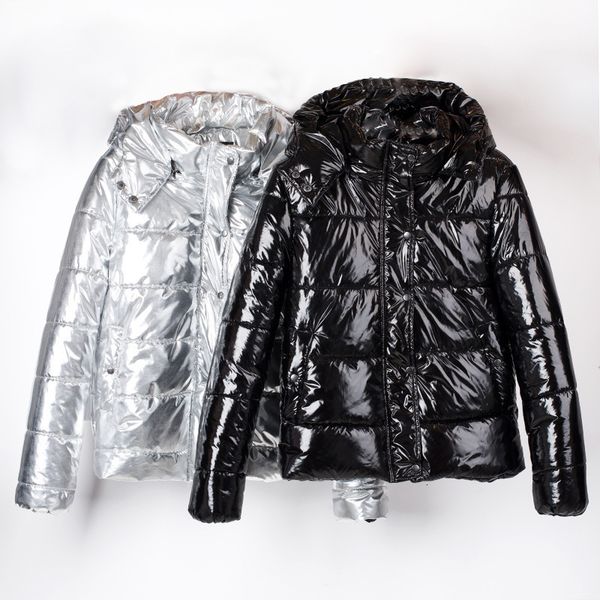 ladies fashion metallic shiny coat women jacket winter coat thickening female clothes hood down jacket, Black
ladies fashion metallic shiny coat women jacket winter coat thickening female clothes hood down jacket, Black