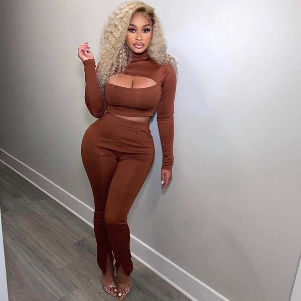 women's two piece pants fall clothes set women skinny t-shirt +high-waisted split sets tracksuit streetwear wholesale, White
women's two piece pants fall clothes set women skinny t-shirt +high-waisted split sets tracksuit streetwear wholesale, White