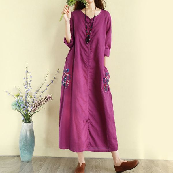 2021 new vintage embroidery women cotton linen long shirt dress plus size ladies dresses casual muslim clothes ifpw, Black;gray
2021 new vintage embroidery women cotton linen long shirt dress plus size ladies dresses casual muslim clothes ifpw, Black;gray