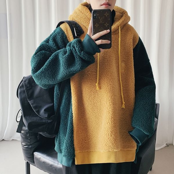 2021 new increase fertilizer enlarge pullover men's lamb cotton-padded clothes loose coats casual sweatshirt in warm hooded hoodies bc2, Black
2021 new increase fertilizer enlarge pullover men's lamb cotton-padded clothes loose coats casual sweatshirt in warm hooded hoodies bc2, Black