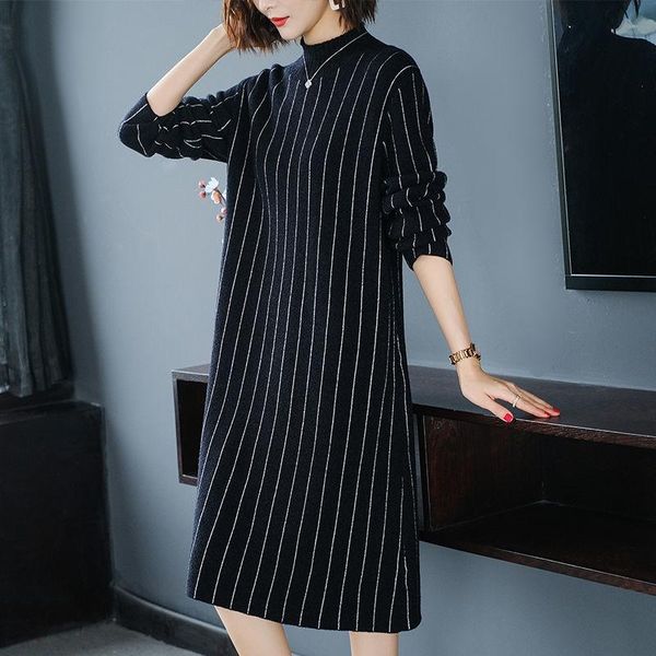 casual dresses women 2021 autumn fashion hooded mid-long knitted sweater female loose straight striped pullover vestidos z765, Black;gray
casual dresses women 2021 autumn fashion hooded mid-long knitted sweater female loose straight striped pullover vestidos z765, Black;gray