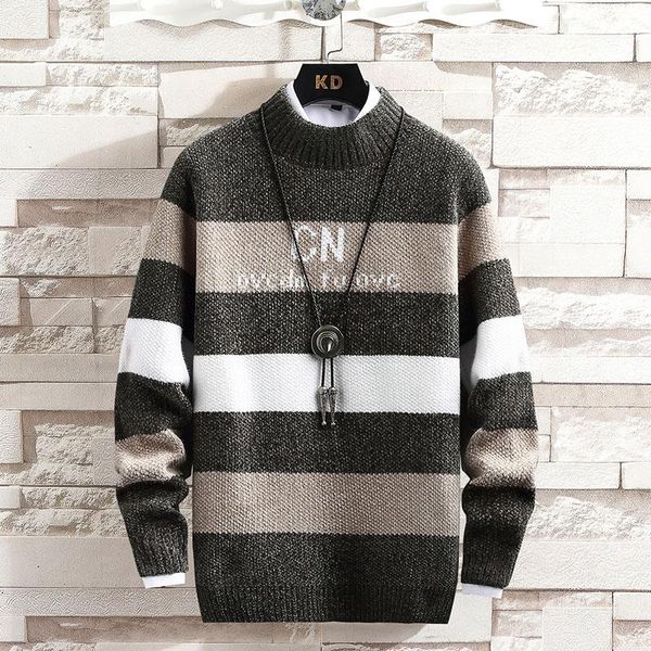 men's sweaters 2021 round neck sweater winter shirt knitted wild korean fashion large size pullover pullovers, White;black
men's sweaters 2021 round neck sweater winter shirt knitted wild korean fashion large size pullover pullovers, White;black