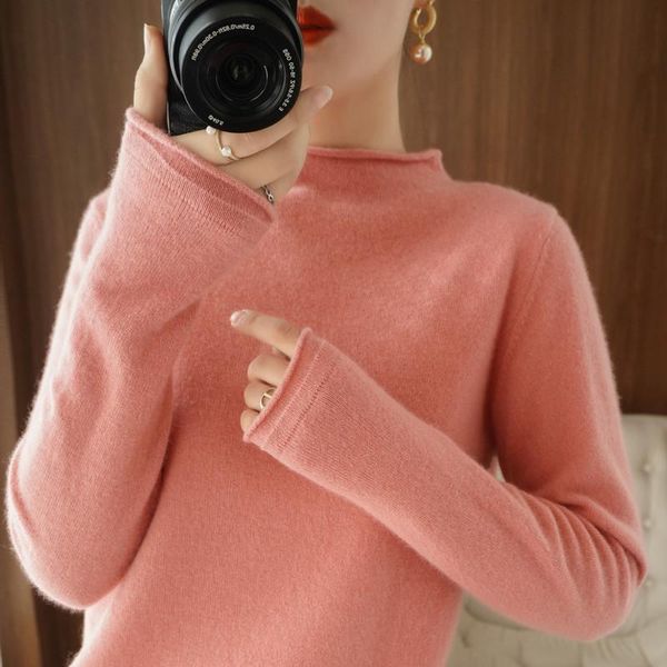 women's sweaters the half-high collar sweater women 100% pure wool autumn and winter bottoming shirt loose fashion short, White;black
women's sweaters the half-high collar sweater women 100% pure wool autumn and winter bottoming shirt loose fashion short, White;black