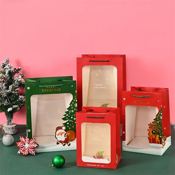 gift wrap 4pcs/lot christmas bags xmas candy paper with handle transparent window party favor decorations
gift wrap 4pcs/lot christmas bags xmas candy paper with handle transparent window party favor decorations