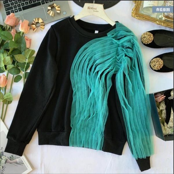 women's hoodies & sweatshirts 2021 spring irregular mesh splice round collar women casual black shirt all-match pullover
women's hoodies & sweatshirts 2021 spring irregular mesh splice round collar women casual black shirt all-match pullover