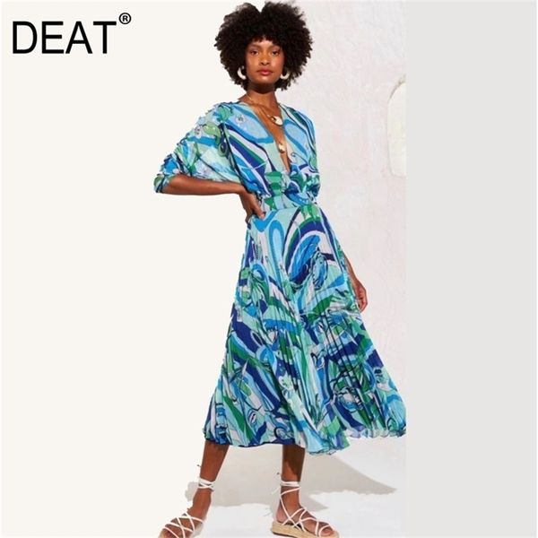 deat summer fashion v-neck knee-length half sleeve folds loose temperament elegant printing dress women 210527, Black;gray
deat summer fashion v-neck knee-length half sleeve folds loose temperament elegant printing dress women 210527, Black;gray