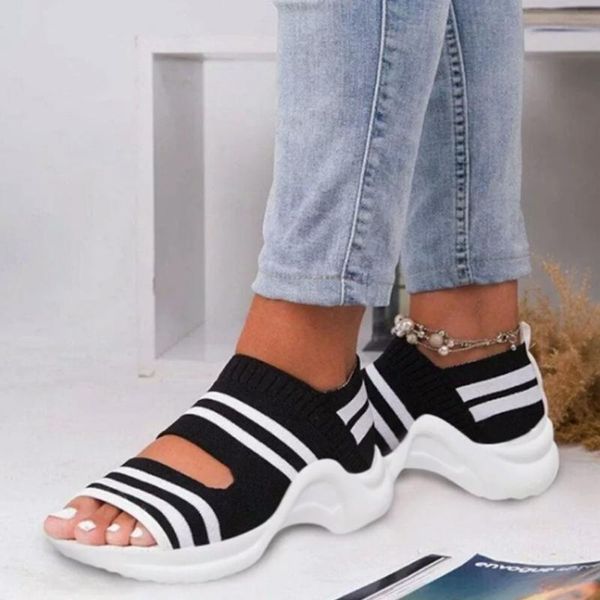 sorphio female fashion summer sandals open toe comfy flat leisure open toe sandals women new brand stripe shoes woman, Black
sorphio female fashion summer sandals open toe comfy flat leisure open toe sandals women new brand stripe shoes woman, Black