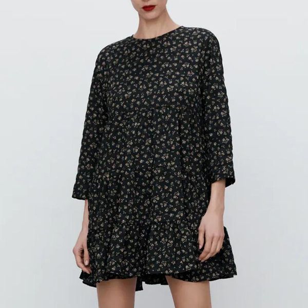 fashion o neck dresses women elegant vintage loose mini printed dress women three quarter ruffles a line dresses ladies, Black;gray
fashion o neck dresses women elegant vintage loose mini printed dress women three quarter ruffles a line dresses ladies, Black;gray
