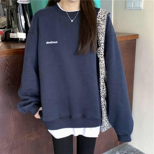 women's hoodies & sweatshirts solid color fake two-pieces woman sweatshirt o-neck long sleeve winter clothes loose pullover minimalist, Black
women's hoodies & sweatshirts solid color fake two-pieces woman sweatshirt o-neck long sleeve winter clothes loose pullover minimalist, Black