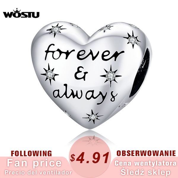 wostu 100% 925 sterling silver bead forever love charm heart pendant fit original bracelet necklace diy jewelry cqc1735 q0531, Black
wostu 100% 925 sterling silver bead forever love charm heart pendant fit original bracelet necklace diy jewelry cqc1735 q0531, Black