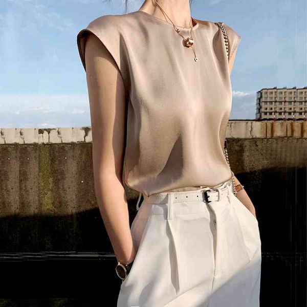 women's tanks & camis elegant blouse summer office satin silk blouses basic solid casual chiffon shirt plus size o neck vests, White
women's tanks & camis elegant blouse summer office satin silk blouses basic solid casual chiffon shirt plus size o neck vests, White