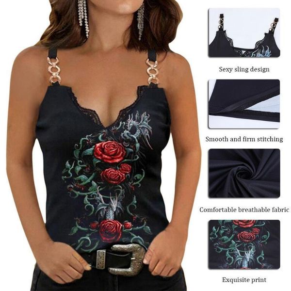 women's tanks & camis summer v-neck streetwear suspender ladies sleeveless rose flower print vest elegant lace casual pullover, White
women's tanks & camis summer v-neck streetwear suspender ladies sleeveless rose flower print vest elegant lace casual pullover, White