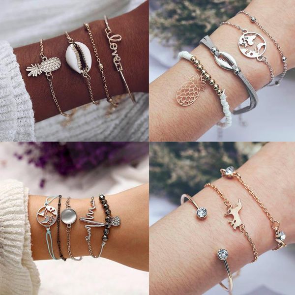 charm bracelets bohemian gold color strand bangles for women heart bracelet sets crystal bead chain bangle femme hand jewelry, Golden;silver
charm bracelets bohemian gold color strand bangles for women heart bracelet sets crystal bead chain bangle femme hand jewelry, Golden;silver