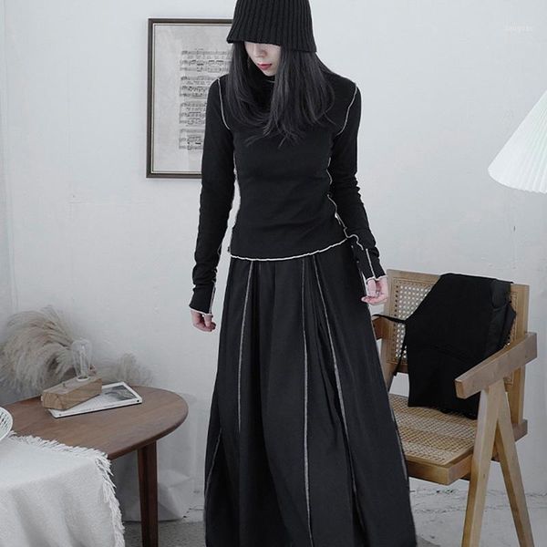 women's t-shirt brief women black white line spliced short turtleneck long sleeve fashion tide spring autumn 2021 1dd1364
women's t-shirt brief women black white line spliced short turtleneck long sleeve fashion tide spring autumn 2021 1dd1364