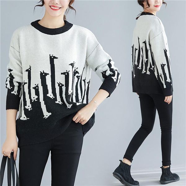 women's sweaters sweater fashion casual loose type artistic dressing large size knitting wear literay feeling for females in wint, White;black
women's sweaters sweater fashion casual loose type artistic dressing large size knitting wear literay feeling for females in wint, White;black
