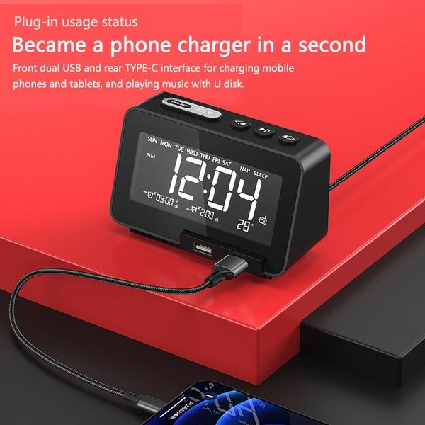 radio 1pcs k5 wireless bluetooth-compatible audio system portable speaker with 2 usb ports hd lcd digital alarm clock stepless dimming
radio 1pcs k5 wireless bluetooth-compatible audio system portable speaker with 2 usb ports hd lcd digital alarm clock stepless dimming