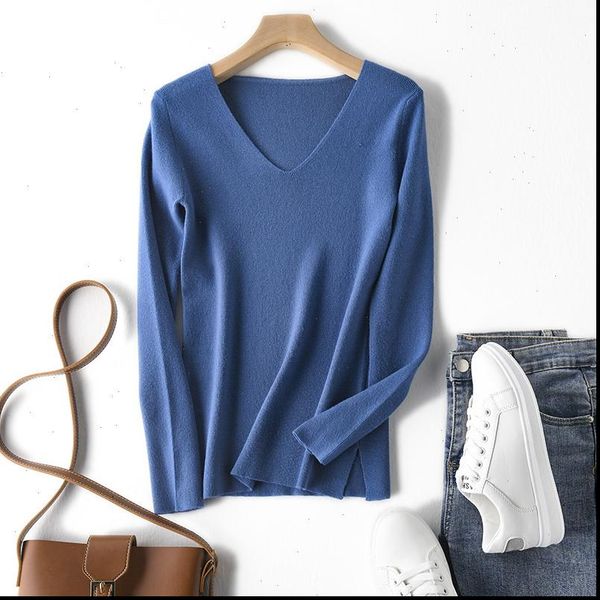 2021 womens sweater autumn and winter long sleeved knit solid color pullover womens casual knit v neck sweater, White;black
2021 womens sweater autumn and winter long sleeved knit solid color pullover womens casual knit v neck sweater, White;black
