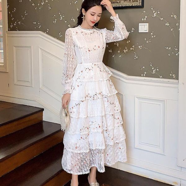 casual dresses vintage spring women lace embroidery streetwear ruffles layered midi long dress elegant princess party holiday vestidos, Black;gray
casual dresses vintage spring women lace embroidery streetwear ruffles layered midi long dress elegant princess party holiday vestidos, Black;gray