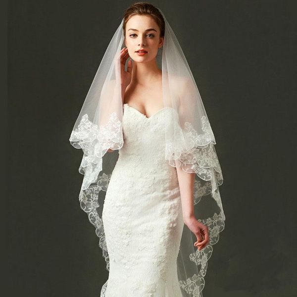 bridal veils missrdress white lace wedding veil appliqued chapel 2.84 meters long accessories jkm9, Black
bridal veils missrdress white lace wedding veil appliqued chapel 2.84 meters long accessories jkm9, Black