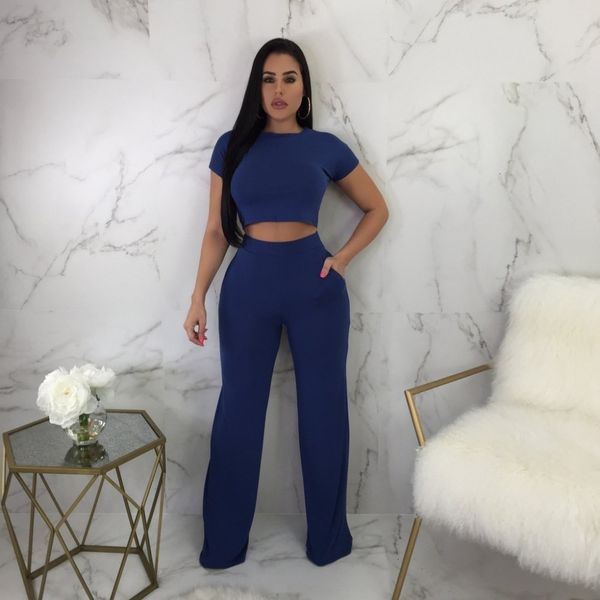 casual solid women set o neck crop short sleeve with wide leg pants two piece set women woman full tracksuit suit female set t200903, Gray
casual solid women set o neck crop short sleeve with wide leg pants two piece set women woman full tracksuit suit female set t200903, Gray