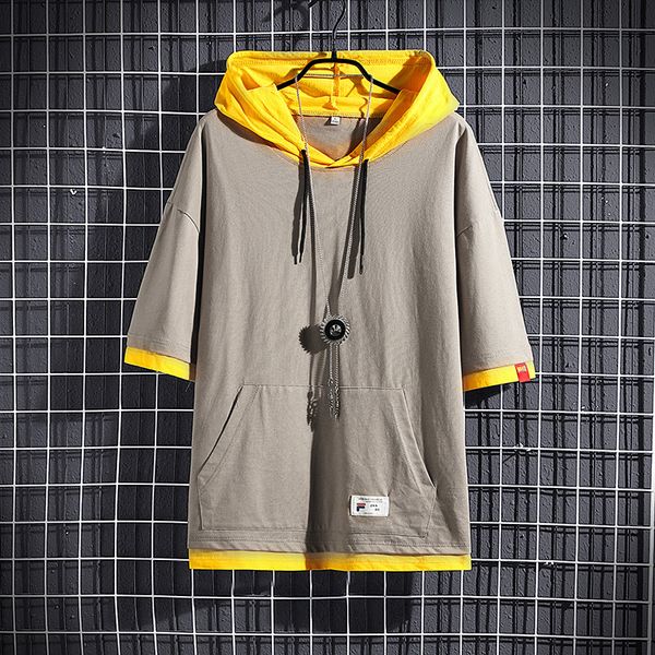2021 spring summer new short-sleeved men's loose korean version patchwork fake hooded hoodies versatile hoodie men pcd8, Black
2021 spring summer new short-sleeved men's loose korean version patchwork fake hooded hoodies versatile hoodie men pcd8, Black