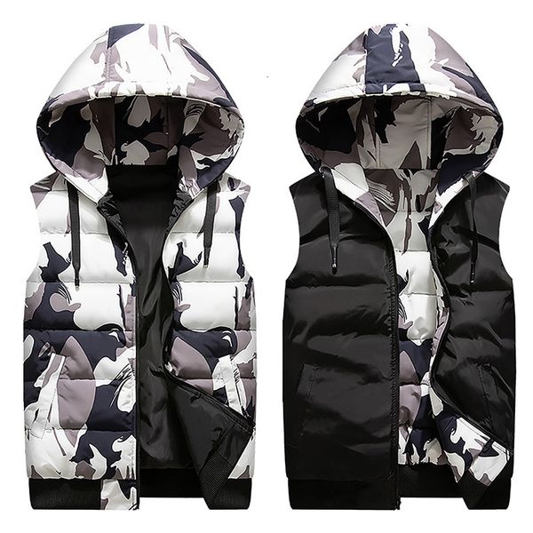 2021 new winter reversible hooded sleeveless jackets stylish camouflage men's vest plus size 4xl double side windproof warm waistcoat d, Black;white
2021 new winter reversible hooded sleeveless jackets stylish camouflage men's vest plus size 4xl double side windproof warm waistcoat d, Black;white