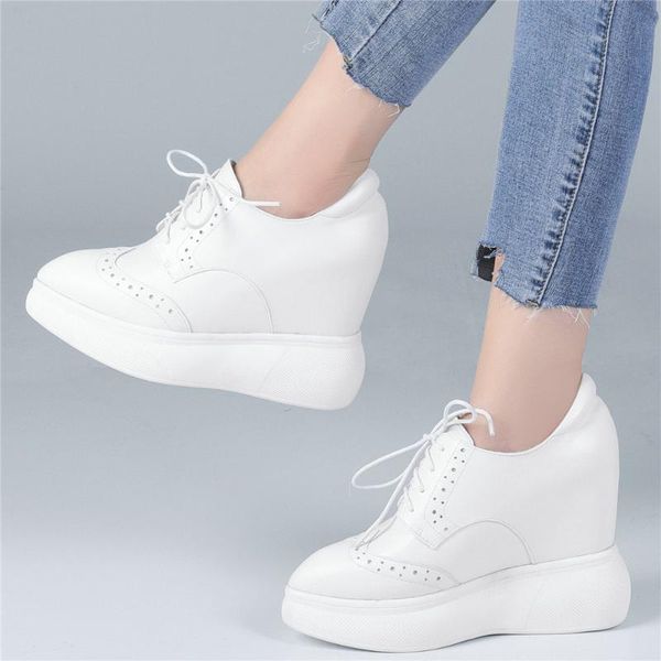 boots 12cm high heel punk creepers women lace up genuine leather wedges ankle female pointed toe fashion sneakers casual shoes, Black
boots 12cm high heel punk creepers women lace up genuine leather wedges ankle female pointed toe fashion sneakers casual shoes, Black