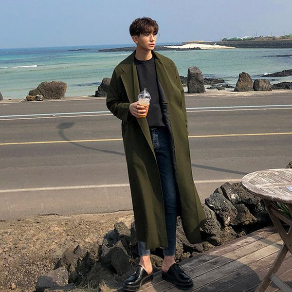 Korean Trend Windbreaker With Belt 2021 Autumn New Mid Length Oversize Trench Coat Notched Korean Long Sleeve Cloth, Tan;black
Korean Trend Windbreaker With Belt 2021 Autumn New Mid Length Oversize Trench Coat Notched Korean Long Sleeve Cloth, Tan;black