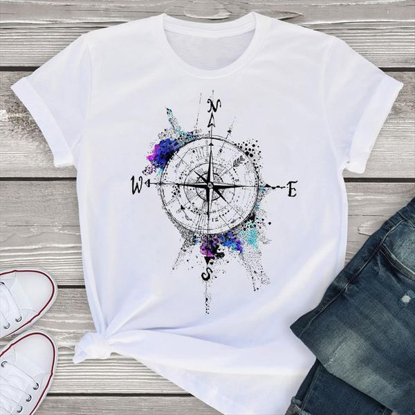 graphic watercolor compass vintage womens t shirt cute short sleeve summer womenst tees clothing female, White
graphic watercolor compass vintage womens t shirt cute short sleeve summer womenst tees clothing female, White