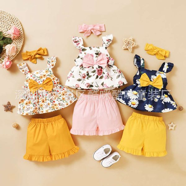 summer ins children's wear girls' suspender printed drs suit, White
summer ins children's wear girls' suspender printed drs suit, White