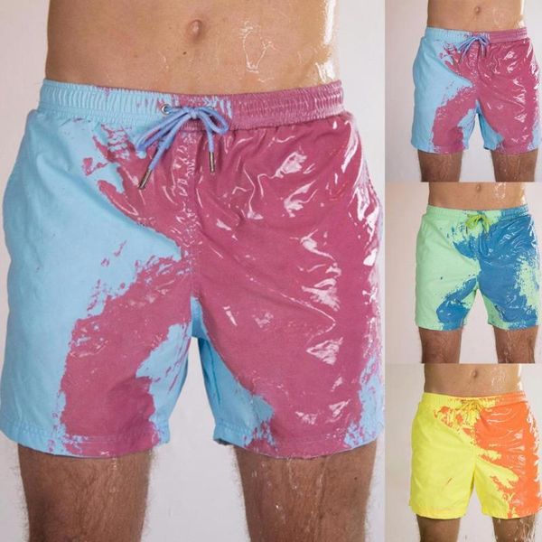 men's shorts men summer color change quick dry temperature sensitive drawstring swimming trunks for sports clothing, White;black
men's shorts men summer color change quick dry temperature sensitive drawstring swimming trunks for sports clothing, White;black