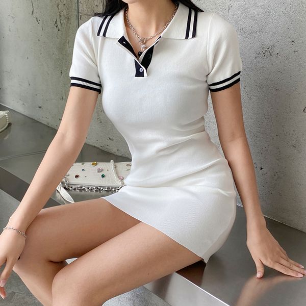 summer knitted short sleeve short dress casual white basic dress korean preppy style turn down collar streetwear 2021, Black;gray
summer knitted short sleeve short dress casual white basic dress korean preppy style turn down collar streetwear 2021, Black;gray