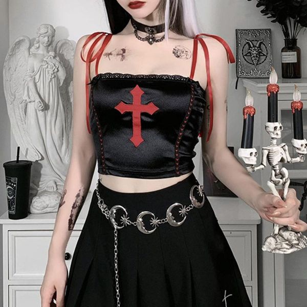 women's tanks & camis 2021 dark cross embroidered lace camisole fashion high street solid color navel splicing hipster casual, White
women's tanks & camis 2021 dark cross embroidered lace camisole fashion high street solid color navel splicing hipster casual, White