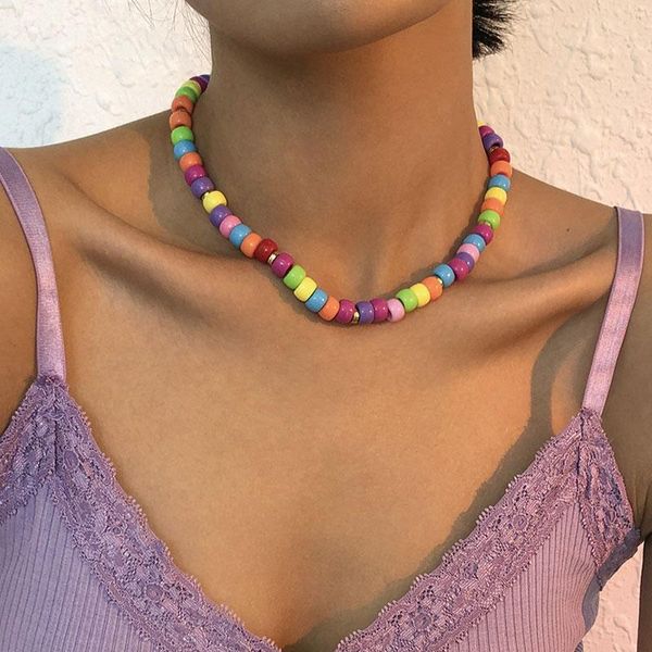 chains colorful acrylic bead metal bohemia minimalis rainbow necklace for women party summer trendy cool jewelry huanzhi 2021, Silver
chains colorful acrylic bead metal bohemia minimalis rainbow necklace for women party summer trendy cool jewelry huanzhi 2021, Silver