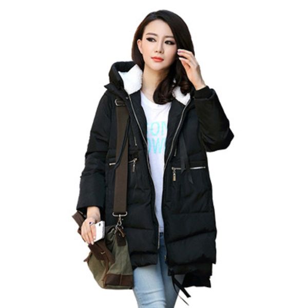 women's winter down jacket hooded long warm padded thick coat winter parka women down cotton jackets plus size m~3xl, Black
women's winter down jacket hooded long warm padded thick coat winter parka women down cotton jackets plus size m~3xl, Black