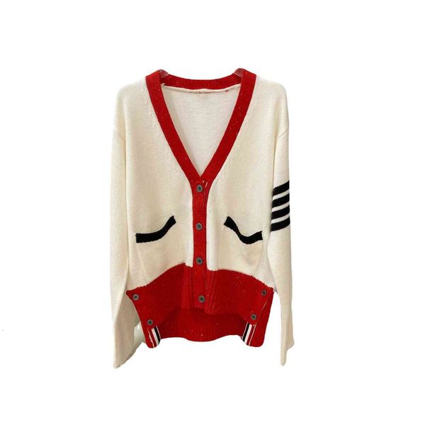 tb21 autumn and winter women's color contrast college style v-neck loose knitted wool cardigan thickened sweater coat fashion, Black
tb21 autumn and winter women's color contrast college style v-neck loose knitted wool cardigan thickened sweater coat fashion, Black