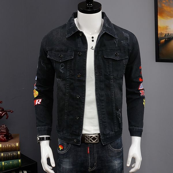 2021 black casual male denim streetwear embroidered letter outerwear cotton back torn pilot jacket 10zr, Black;brown
2021 black casual male denim streetwear embroidered letter outerwear cotton back torn pilot jacket 10zr, Black;brown