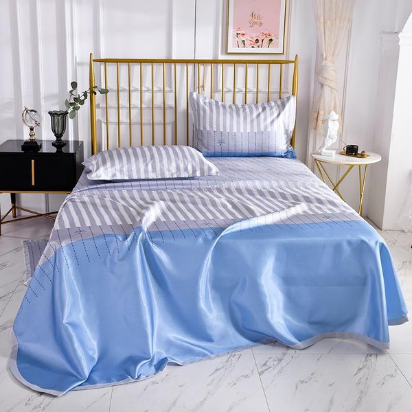 sheets & sets 1pc stripe flat sheet ice silk cotton printed blue bedding summer type queen size bed no cases
sheets & sets 1pc stripe flat sheet ice silk cotton printed blue bedding summer type queen size bed no cases