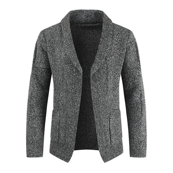 men's sweaters 2021 autumn personalized lapel solid color korean commuter style cardigan casual, White;black 
men's sweaters 2021 autumn personalized lapel solid color korean commuter style cardigan casual, White;black