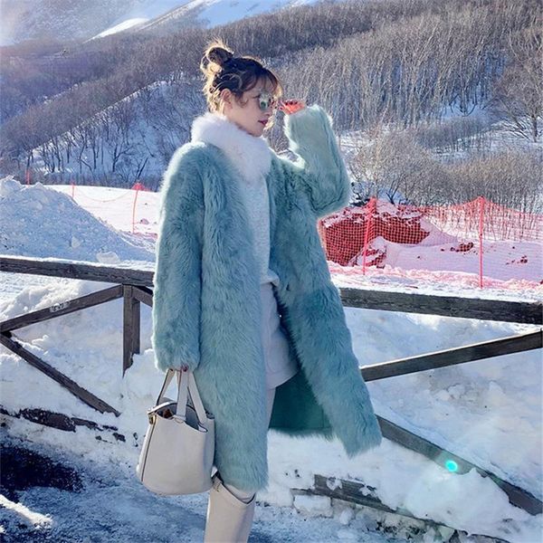 women's fur & faux woman warm grass coat winter mink female long loose plush, Black
women's fur & faux woman warm grass coat winter mink female long loose plush, Black