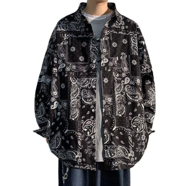 men's casual shirts autumn oversize bandana shirt plaid vintage mens paisley clothes long sleeve male cardigan korean 2021 thin, White;black
men's casual shirts autumn oversize bandana shirt plaid vintage mens paisley clothes long sleeve male cardigan korean 2021 thin, White;black