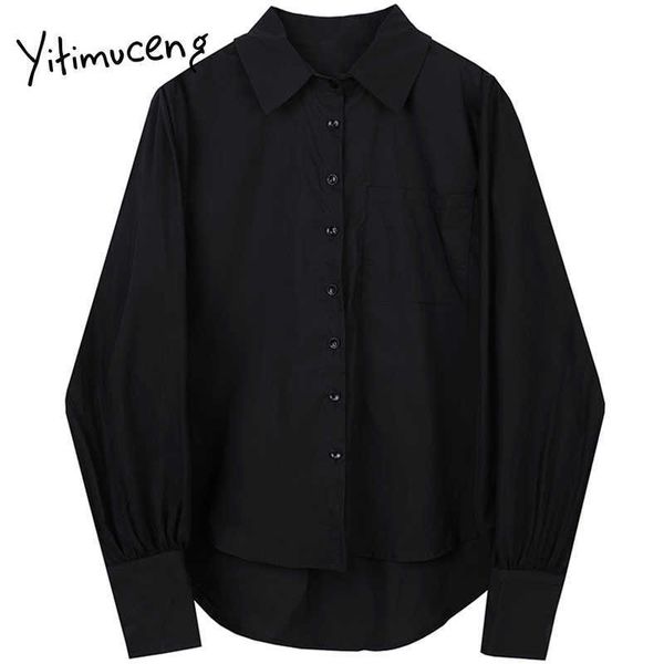 yitimuceng gauze vintage blouse women shirts loose solid black spring fashion french turn-down collar long sleeve 210601, White
yitimuceng gauze vintage blouse women shirts loose solid black spring fashion french turn-down collar long sleeve 210601, White
